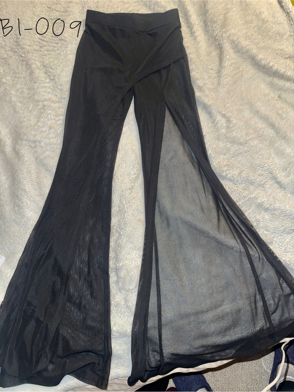 Solado Black Mesh High-Waisted Festival Pants Size Small